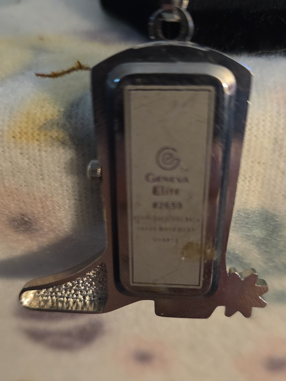 Geneva Crystal Western Boot Watch necklace - Picture 3 of 3